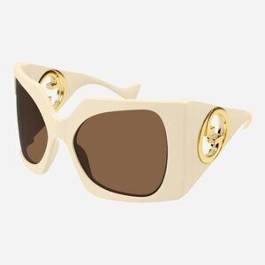 NEW GUCCI WOMEN OVERSIZED SUNGLASSES, IVORY WOMEN  GUCCI EYEWEAR
